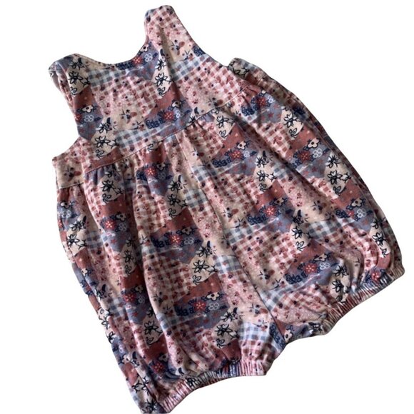 Vintage Grunge Floral Print Bubble Romper 24 Months - Picture 4 of 6